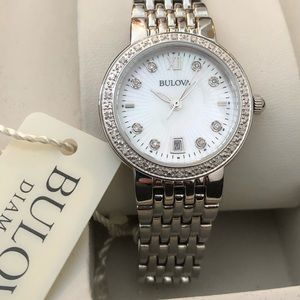 Authentic Bulova Silver Diamond Watch